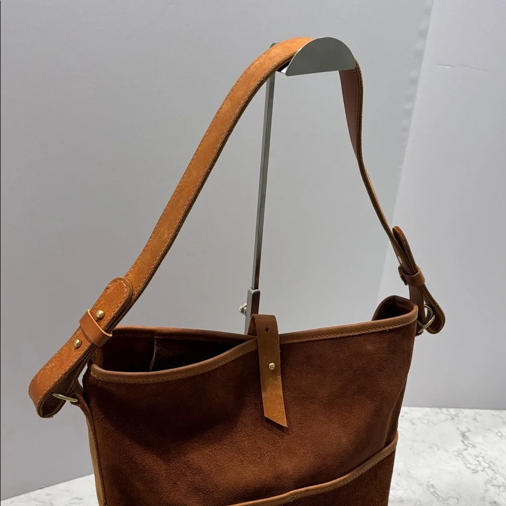 Parker Clay Topanga Everyday Bucket‎ Bag Suede Leather Purse